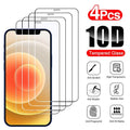 4PCS Full Cover Protective Glass For iPhone 11 12 13 14 Pro Max Screen Protector On iPhone X XR Xs Max 6S 7 8 Plus 13 Mini Glass Edge to Edge Coverage Ultra Clear Anti-Dust 9H Hardness Screen Protector Stevvex