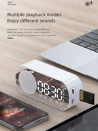 Wireless Bluetooth Speaker, Multi-functional Loud Subwoofer Clock, Mini AI Smart Alarm Clock Speaker Lootquake LLC