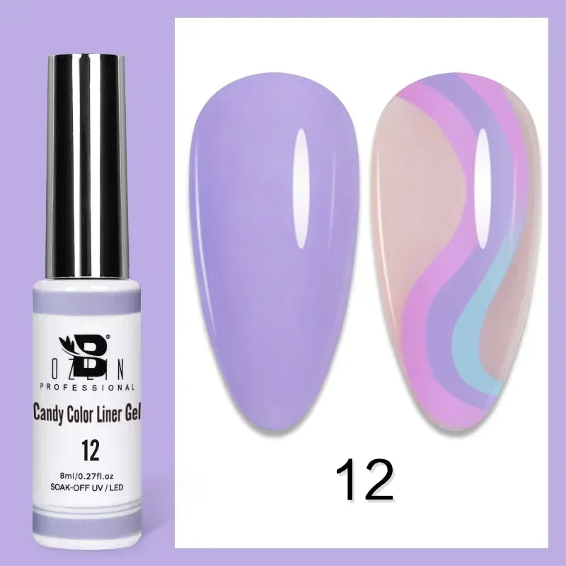 5ML Gold Silver Metallic Liner Paint Gel Polish Chrome Mirror Metal Effect Super Bright French UV LED Semi Permanent Nail Gel Lootquake LLC