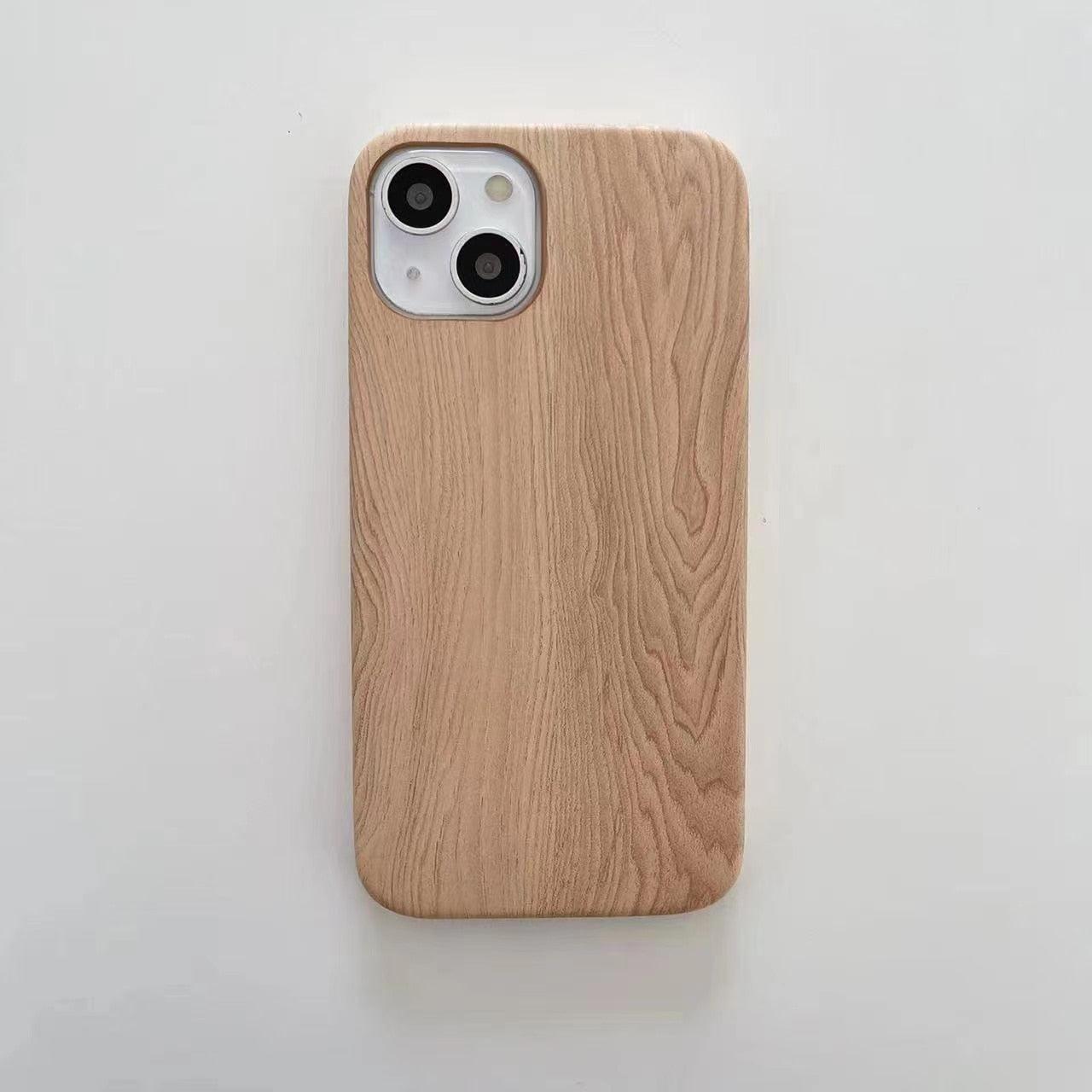 Luxury Wood Phone Case For iPhone 13 12 11 Pro X XS Max XR 8 7 Plus SE Retro Soft Wood Case Slim Hard Cover with Real Wooden Finish Protective Cover Stevvex