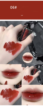 Dark Purple Lip Gloss Water Light Long Lasting Clear Moisturize Mirror Pink Peach Lip Tint Non Stick Cup Liquid Lipstick Makeup