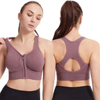 Women's sports bra front zipper design THRIXINE