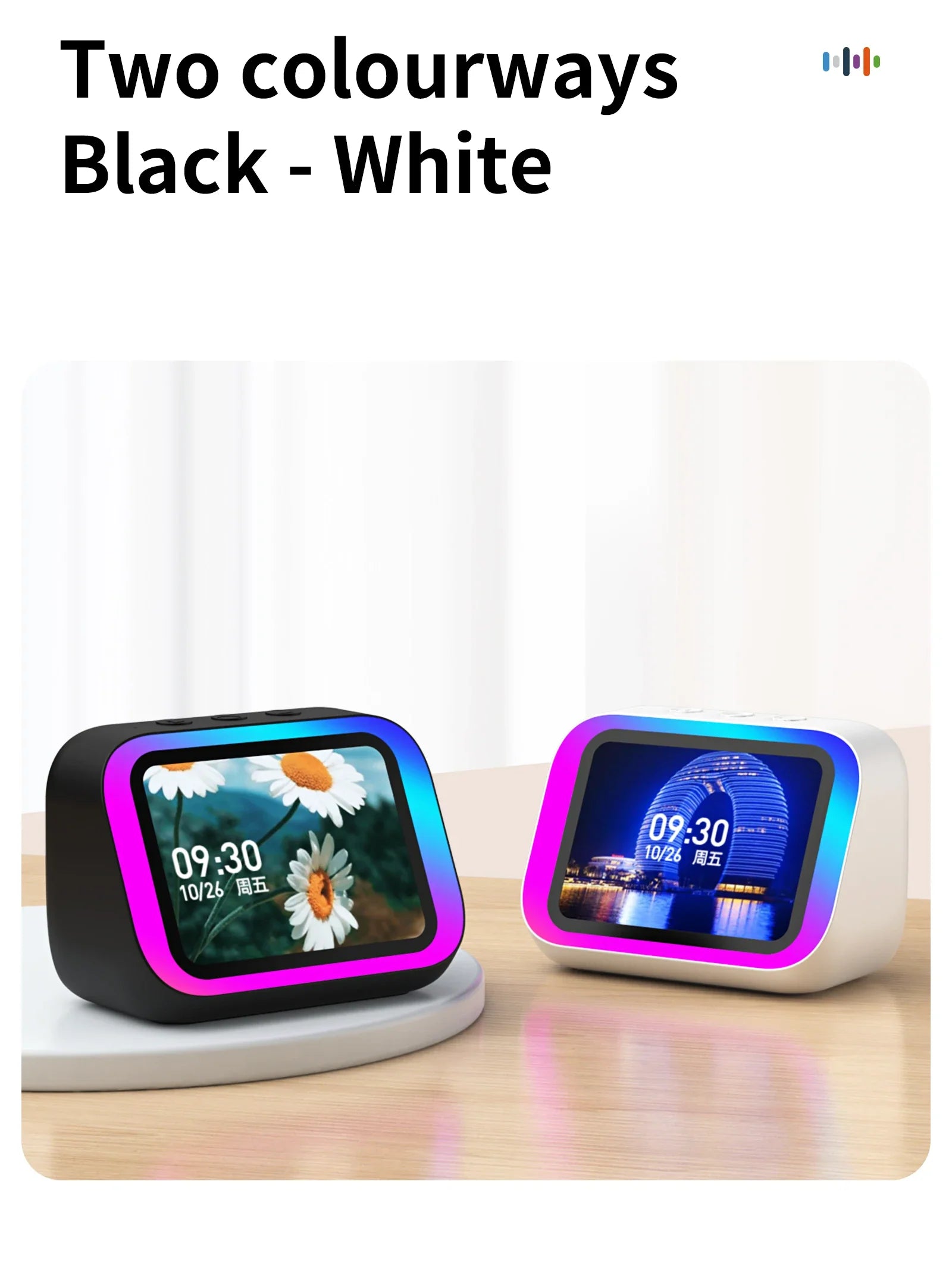 Smart Bluetooth Translator RGB Speaker 18 Languages Real-time Translation AI bluetooth 5.4 speaker with LCD display, game,alarm Lootquake LLC