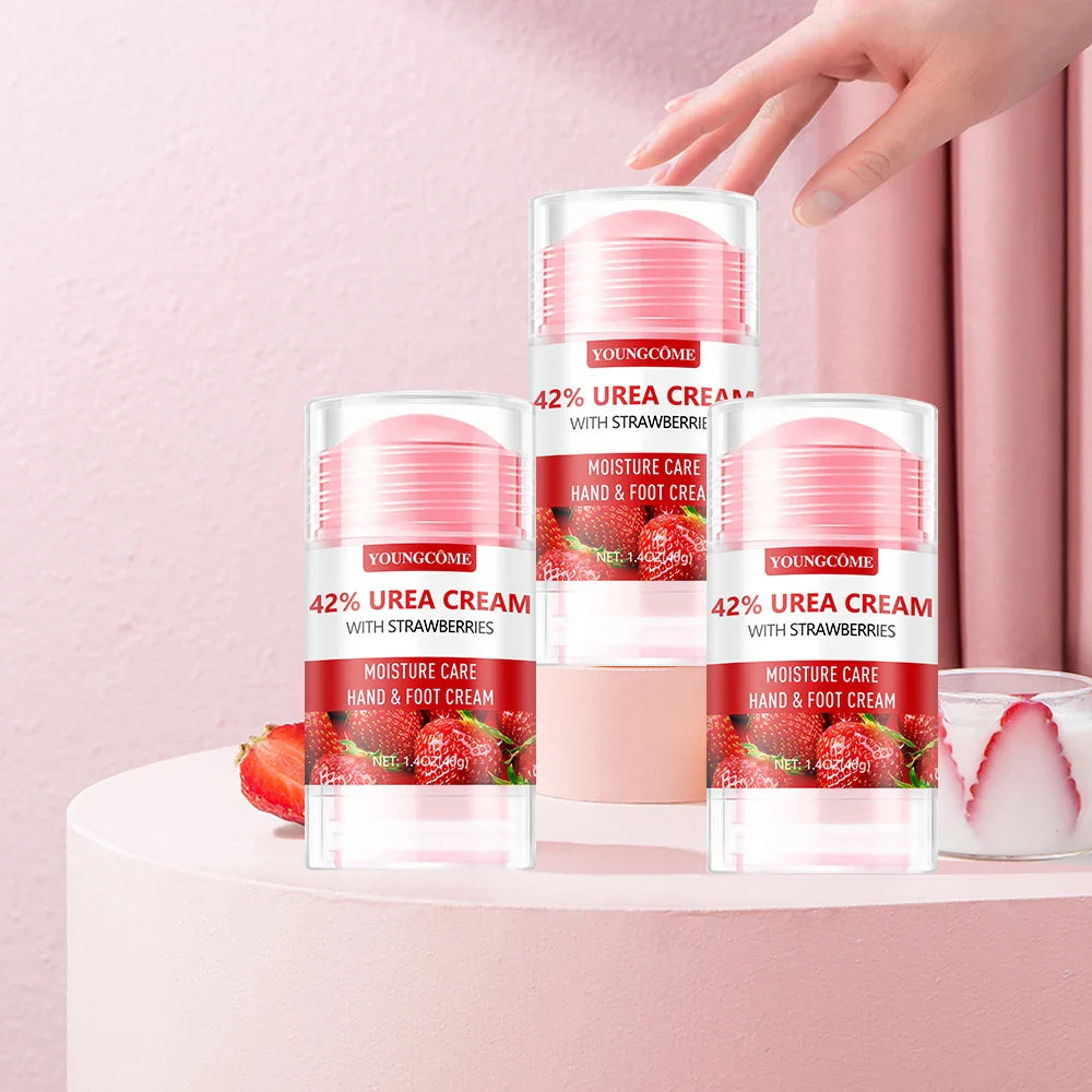 Urea Cream Strawberry Hand Feet Cream Prevent Dryness Cracking of Hands and Feet Deeply Hydrates Exfoliates Soothing Skin Care Lootquake LLC