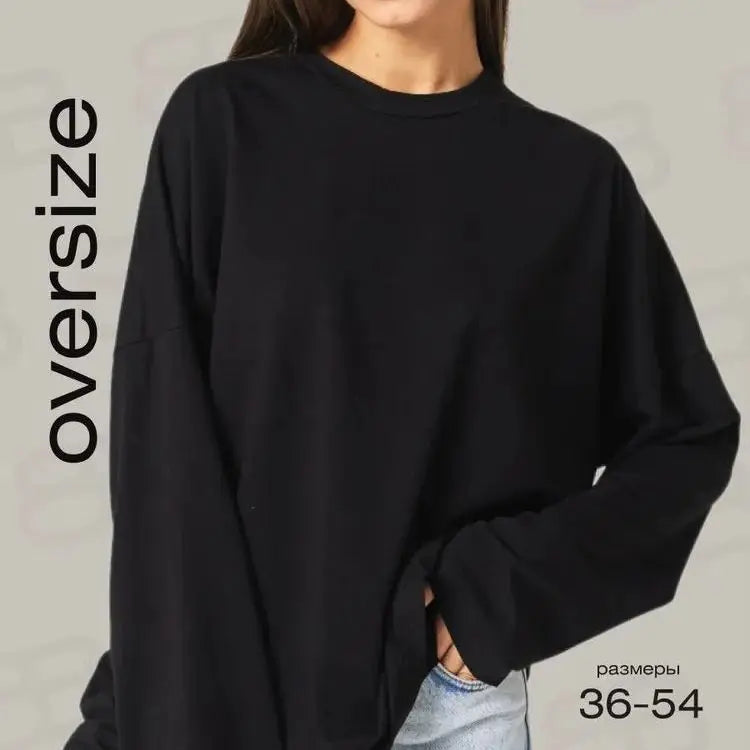 CottonEase 2026: Versatile Loose Long Sleeve Tee THRIXINE