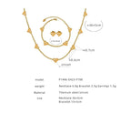 Cute Heart Necklace Earrings Bracelet Jewelry Set Stainless Steel For Women Fashion Shiny Zircon Bridal Accessories Wedding Gift