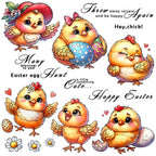 Mangocraft Easter Cartoon Chickens Cutting Dies Clear Stamp DIY Scrapbooking Metal Dies Silicone Stamp For Cards Albums Decor Lootquake LLC