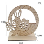 1pc Easter Wooden Egg Ornament Hollowed Rabbit Crafts For Easter Home Table Decorations Kids Handmade DIY Painting Gifts Supply Lootquake LLC