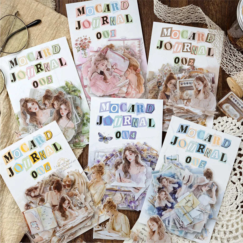 Journamm 40pcs/pack PET Materials Character Sticker DIY Scrapbook Collage Supplies Creative Decor Stationery Aesthetics Stickers Lootquake LLC