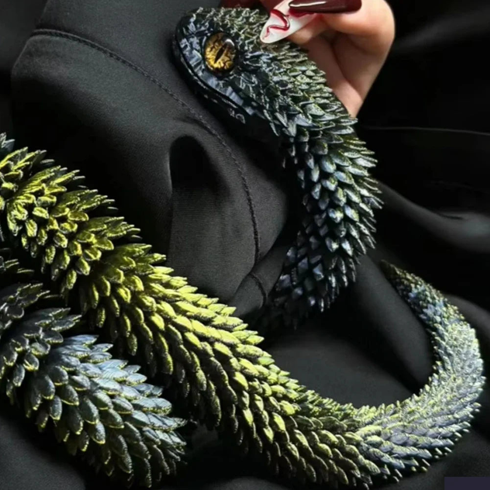 Snake Sculpture Articulated Snake Decor Articulated Snake Figurine with Movable Joints 3d Printed Model for Home for Bookshelf Lootquake LLC