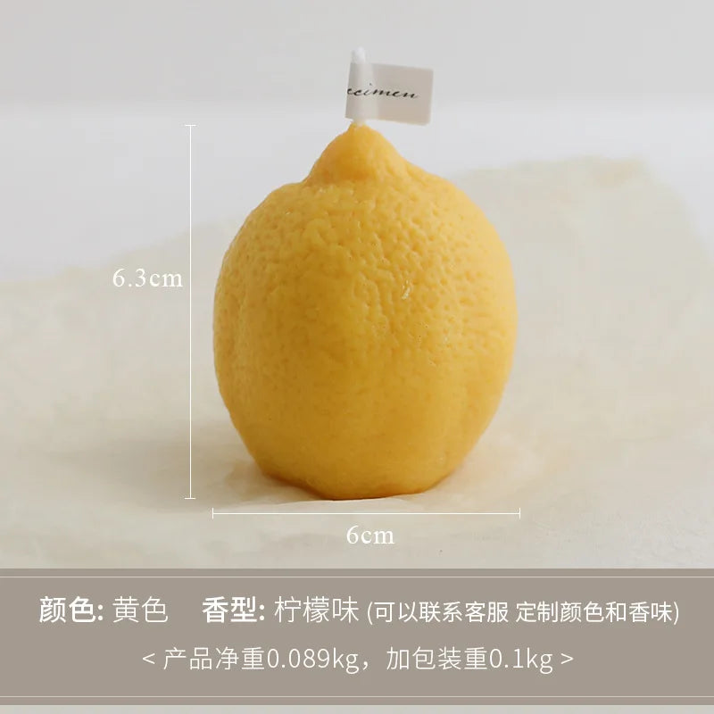 Decorative Fragrance Gift Lemon Candle DIY Fragrance Birthday Gift Imitation Fruit Candle
