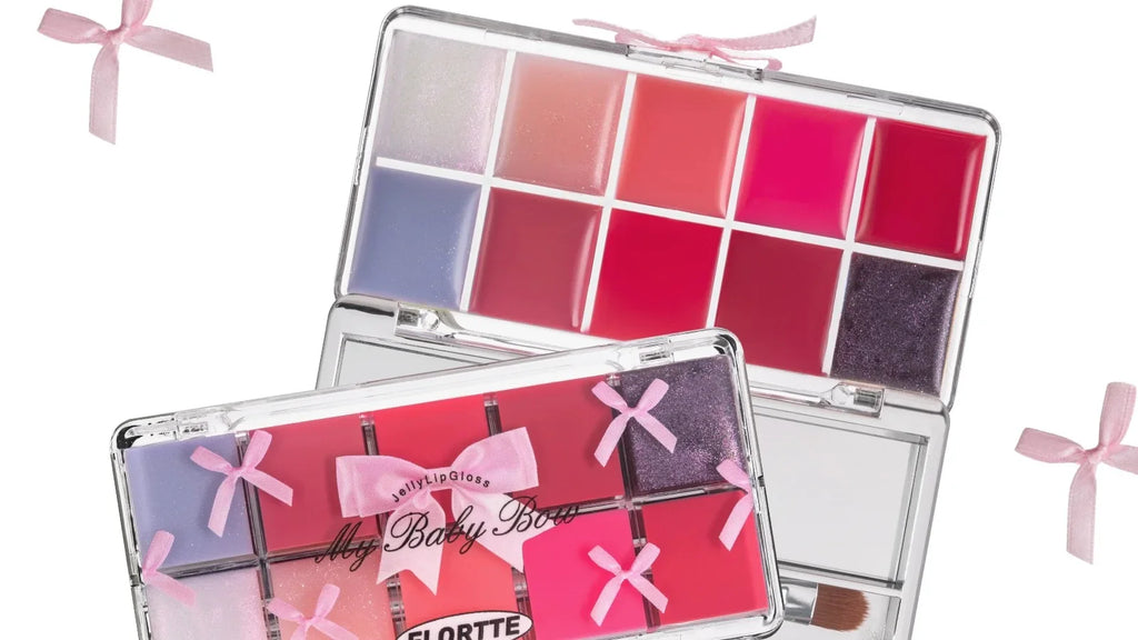FLORTTE 10-Color Lip Palette Lip Gloss and Lipstick Glossy Moisturizing Pigmented Multifunctional Easy to Apply Lootquake LLC