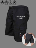 American Flag Eagle Cargo Shorts - Multi-Pocket THRIXINE