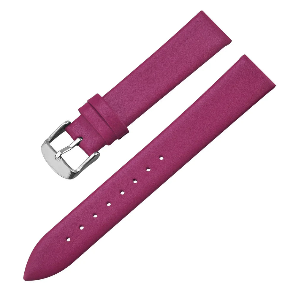 Polar Calf Leather Watch Band for Smartwatch - Genuine Leather, Silver Buckle