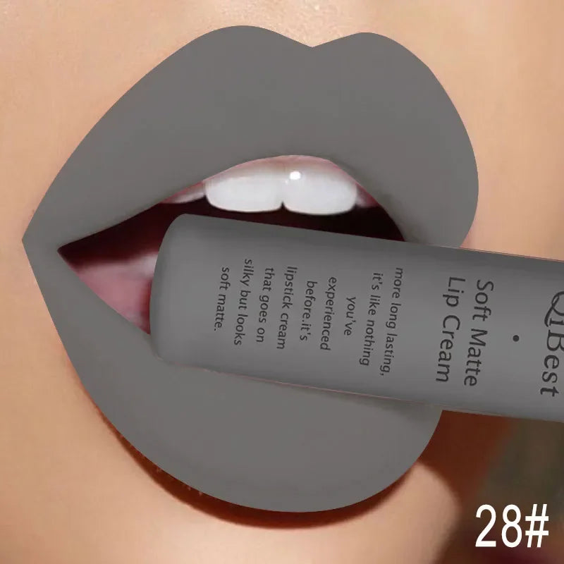 Matte Liquid Lipstick Waterproof Long Lasting Sexy Velvet Lip Gloss Nude Pigment Red Black Women Beauty Makeup Cosmetics