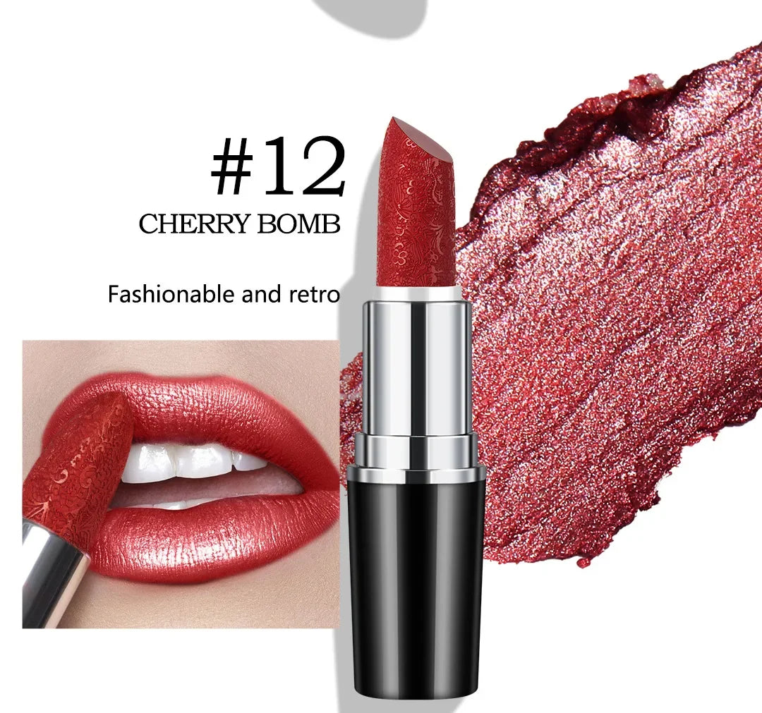 Fine Glitter Lipstick, Quicksand Gold Lipstick Non-sticky Non-fading Lipstick Pearlescent Long-lasting Silky Mermaid Lipstick Lootquake LLC