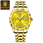 POEDAGAR Business Men's Watch Waterproof Luminous Stainless Steel Date Week Watches For Man Fashion Luxury Quartz Men Wristwatch