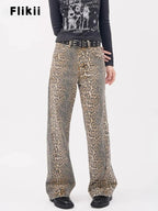 Y2k Vintage Leopard Print Loose Women Jeans Autumn New Classic Straight High Waist Slim Casual Fashion Female Jeans 2024 New Lootquake LLC