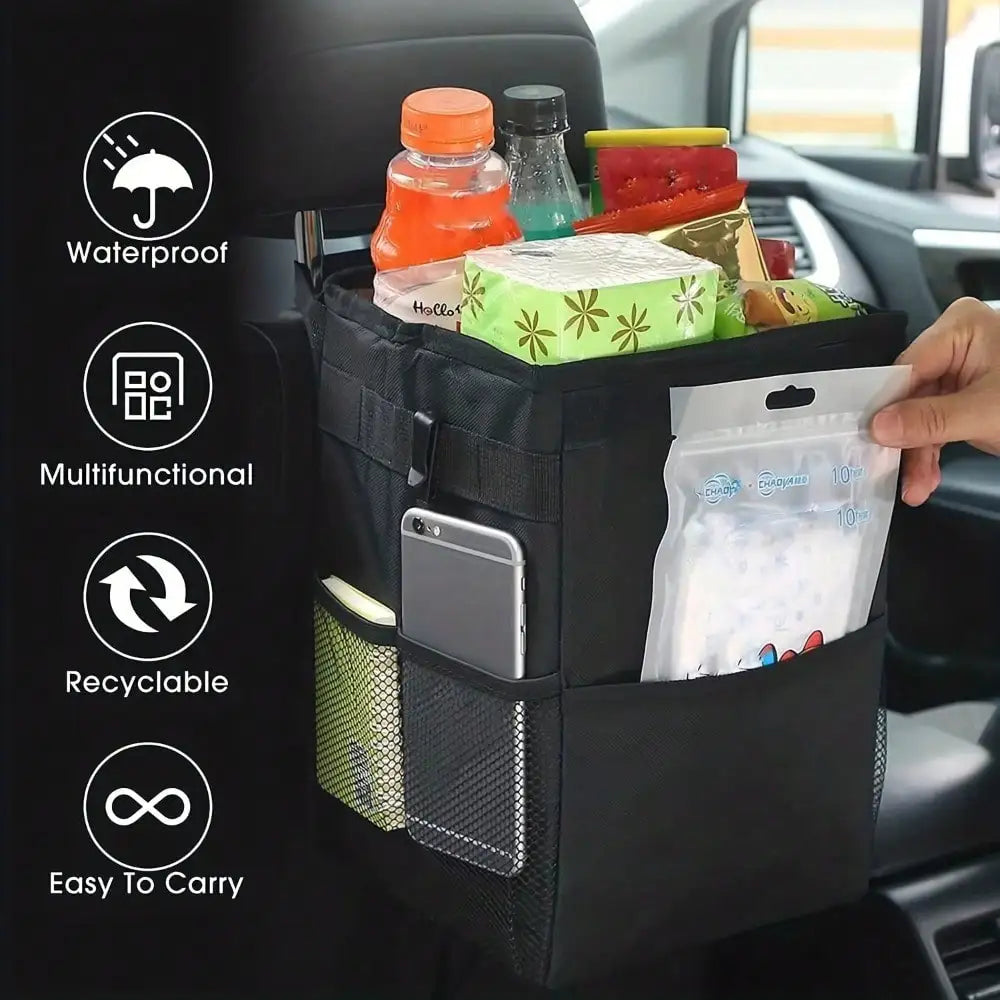 Waterproof Car Trash Can Bin, Acessórios Auto Organizer, Lixo Dump, Bolsos de armazenamento de carros, Closeable, portátil