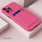 White Soft Wallet Card Holder Phone Case For iPhone 11 12 13 Pro Max Camera Protective Case Wallet Holder Cover Soft Portable Silicone Back Cover Durable Phone Case Stevvex