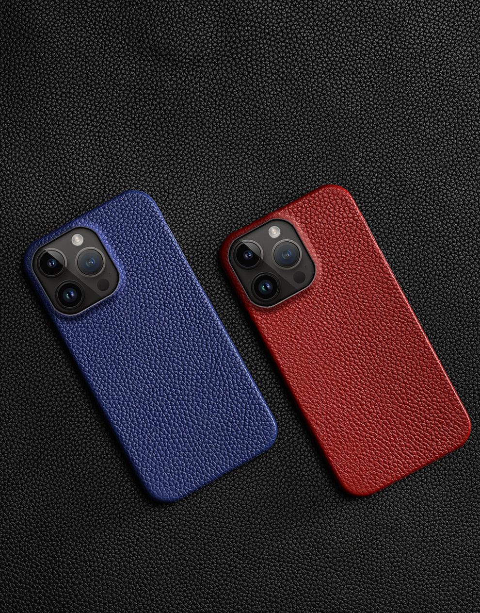 Genuine Leather Phone Case for iPhone 13 14 Pro Max 12 Mini 12 Pro Max Back Cover Neon Orange Silicone Phone Cover Wireless Charging Compatible Shockproof Protective Case for iPhone Stevvex