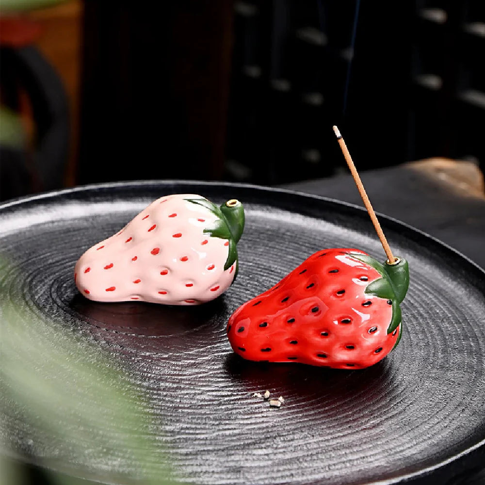 Fruit Fragrance Decoration Strawberry Decoration Realistic Fruit Home Interior Line Aromatherapy Sandalwood Incense Burner Lootquake LLC
