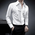 Fashion Unique Suspender Design Long-Sleeved Shirt Mens High-End 2024 Autumn New Trend Casual Solid Color Y2k Mens Shirt Lootquake LLC