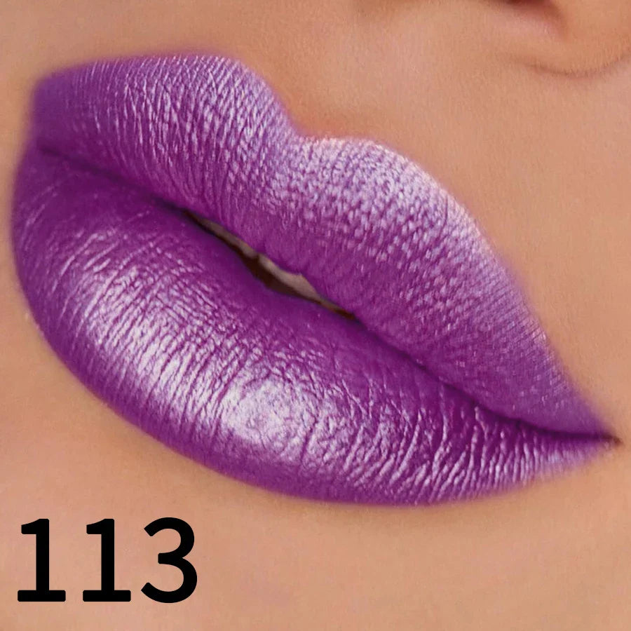 19 colors glitter lipstick hydrating red pink sparkling shine lip color highly pigmented lip tints metallic finish lip makeup Lootquake LLC
