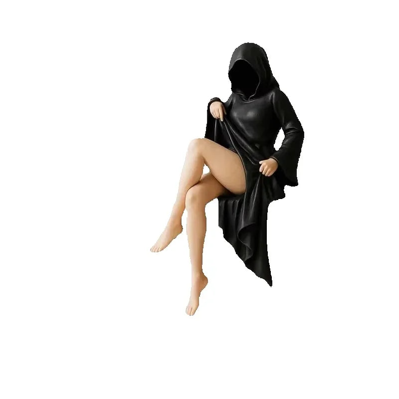 Women Statue Masked Women Desktop Ornament Mysterious Lady Statue for Desk Room Fireplace Shelf Mantel Table Entryway Lootquake LLC