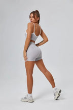 FlareLift Yoga Set: High-Waist Pants & Backless Bra THRIXINE