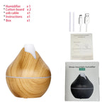 350ML USB aroma oil diffuser wood electric humidifier ultrasonic air humidifier mini aromatherapy LED light mist maker for home Lootquake LLC
