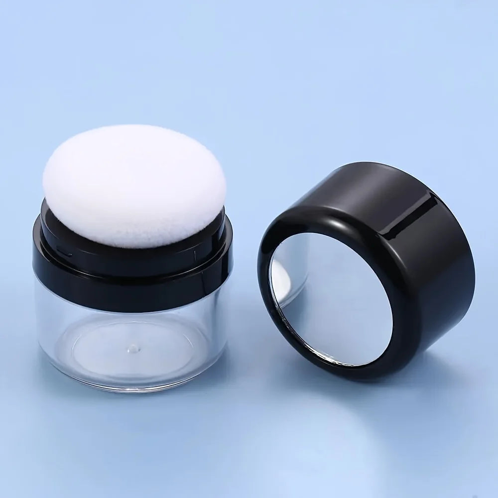 Travel-Friendly Loose Powder Case with Mushroom Sponge Puff & Mirror - Compact, Fragrance-Free Cosmetic Foundation Box Lootquake LLC