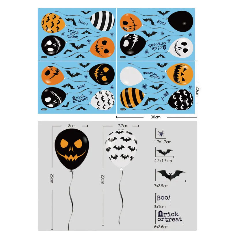 Halloween Party Scene Atmosphere Decoration Wall Window Stickers Cartoon Pumpkin Witch Halloween Home Haunted House Decoration Lootquake LLC