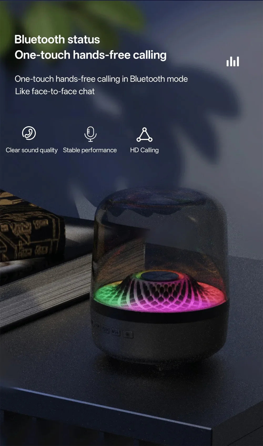 Portable Bluetooth 5.3 Breathing Lamp Speakers 3D Hi-Fi  Audio Subwoofer Outdoor Loudspeaker Music Surround Bass Box Speaker Lootquake LLC