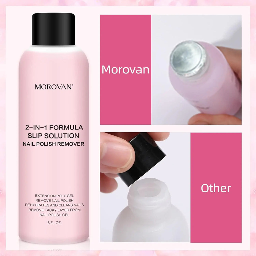 8oz Nail Cleanser 2 in 1 (Poly Nail Extension Gel Slip Solution+Professional Nail Cleanser) Nail Polish Remover Lint-free Slip Lootquake LLC