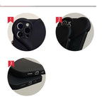 Fashion Cool Black Love Heart Phone Case For iPhone 14 13 Pro Max 12 11 XR XS Dustproof Soft Shockproof Back Cover  Luxury Soft Back Cover Raised Full Camera Protection Bumper Silicone Shockproof Phone Case