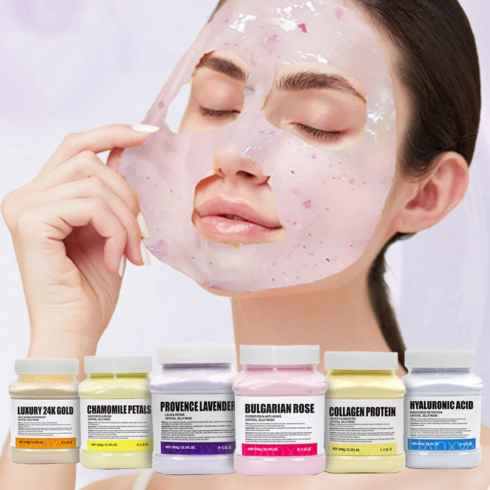 350g Jelly Mask Powder Rose Lavender Crystal Mask Collagen Face Mask Skin Moisturizing Powder Mask Facial Mask DIY Skin Care Lootquake LLC