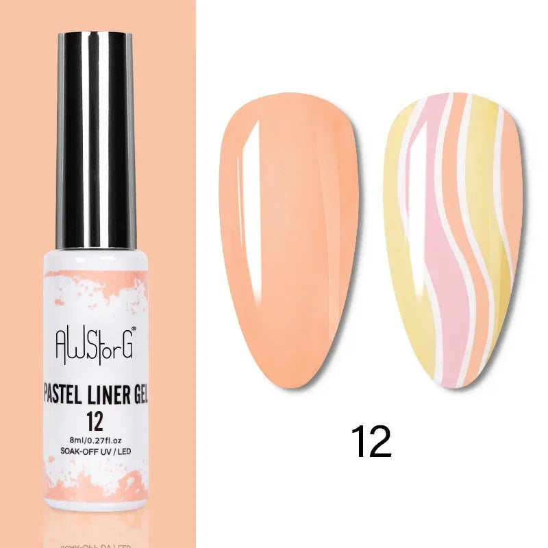 5ML Gold Silver Metallic Liner Paint Gel Polish Chrome Mirror Metal Effect Super Bright French UV LED Semi Permanent Nail Gel Lootquake LLC
