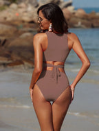 ZAFUL Chic Cutout High-Waist Bikini Set