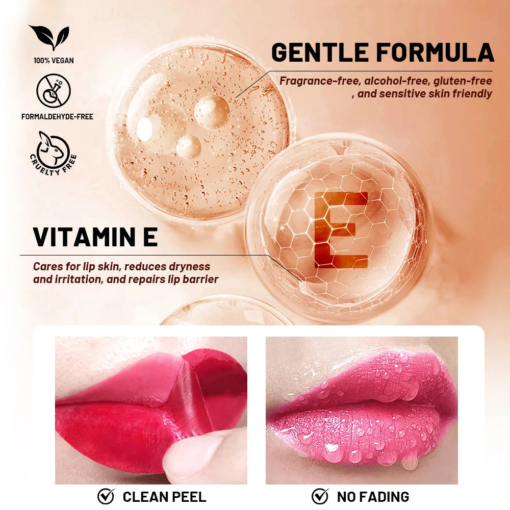 5Color Liquid Peel-off Lip Gloss Waterproof Long-lasting Matte Lipstick Non-stick Cup Makeup Moisturizing Lip Tattoo Pigment Lootquake LLC