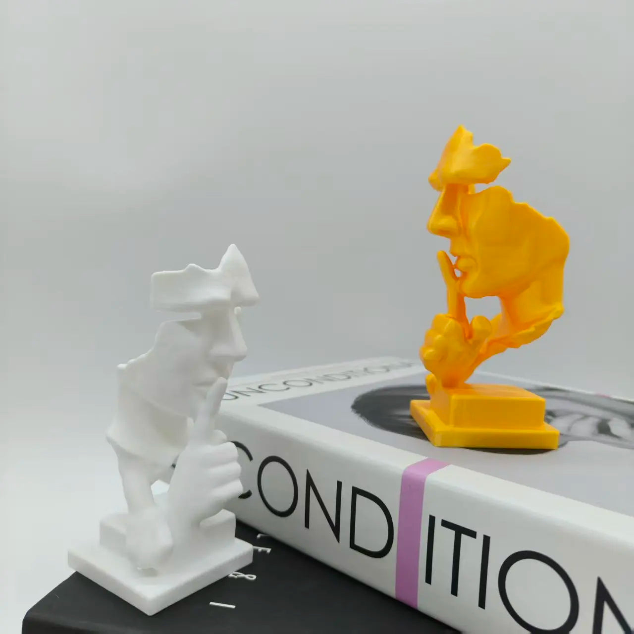 Sixiangjia Statue, Silence Is Golden Abstract Art Statue, 3D Printing Durable Plastic, Modern Plastic Home Sculpture, Simple Design High-Quality Ornaments, Home Office Desktop Decorations, Christmas Easter Halloween Creative Lootquake LLC