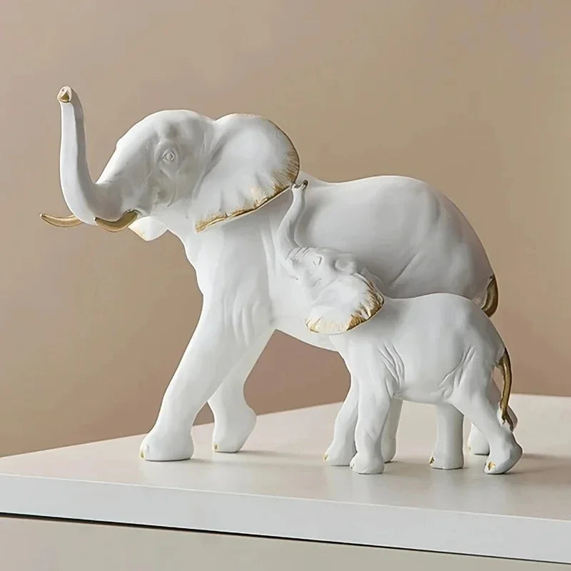 1pairs Creative Modern Decor Animal Resin Elephant Statues & Figurines Sculpture Living Room Table Ornaments Crafts Lootquake LLC