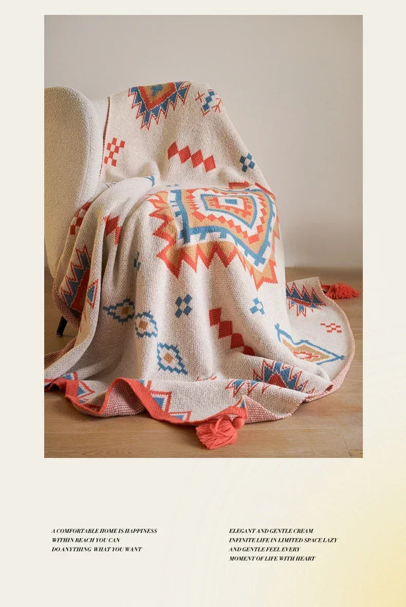 Bohemian Blanket Soft Sofa Cover Summer Blanket Office Nap Blankets Air Conditioning Blankets Knit Blanket For Travel Lootquake LLC