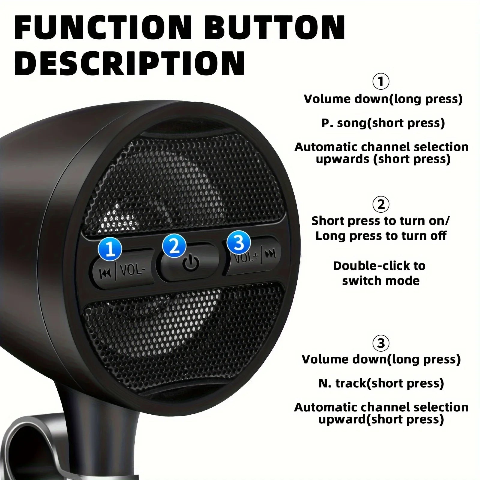 Motorcycle Bluetooth Speakers Wireless Audio System with USB, AUX, Mp3 Music Player Lootquake LLC