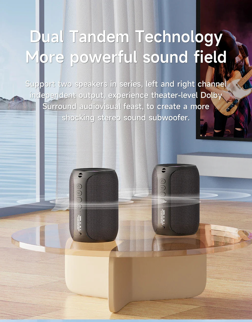 Zealot-S32PRO Powerful Bluetooth Speaker, Bass Wireless, LED Light, Outdoor Speakers, Subwoofer, Waterproof Sound Box Support Lootquake LLC