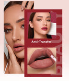 Matte Liquid Lipstick 6 Colors Long Lasting Lip Ink Lip Tint Non-stick Cup Nude Lip Gloss Waterproof Cosmetics Make Up