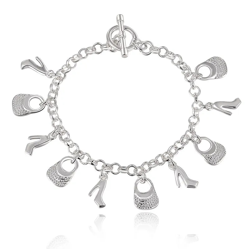 Fashion charm 925 Sterling Silver Bracelet for man woman Twisted rope chain fine jewelry Wedding party Christmas gift Lootquake LLC
