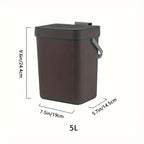 Space-Saving Quiet-Close Trash Can - 3/5L, Eco-Friendly Sealed Bin For Kitchen & Office, No Electricity Needed Lootquake LLC