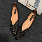 2025 Women Summer Pointed Versatile Hollow Leisure Flat Soled Shoes Comfortable Lightweight Sandals Fashion Elegant Single Shoes Lootquake LLC
