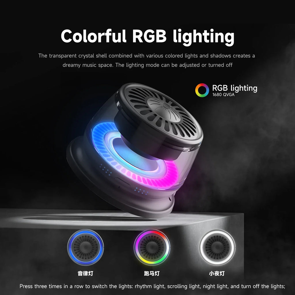 Wireless Bluetooth speaker Gift Magnetic bracket portable High-sound quality TWS interconnected LED color light mini speaker Lootquake LLC